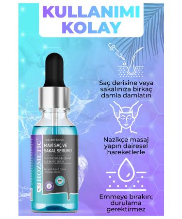 HOZMETIC Blue Hair Beard Mustache Eyebrow Care Serum Shedding Strengthening Revitalizing Worn Repairing Complex - Buy Online on GoSupps.com