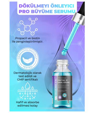 HOZMETIC Blue Hair Beard Mustache Eyebrow Care Serum Shedding Strengthening Revitalizing Worn Repairing Complex - Buy Online on GoSupps.com