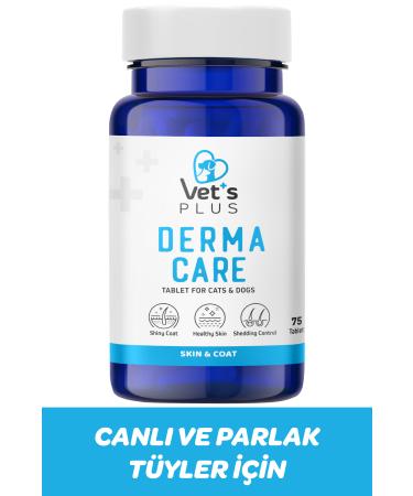 Vet's Plus Derma Care Tablet 75'li (HAIR STRUCTURE SUPPORTING BIOTIN TABLET FOR CATS AND DOGS)