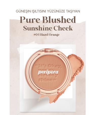 PERIPERA Pastel Tones Sebum Balancing Powder Blush Peripera Pure Blushed Sunshine Cheek (04 Hazel Orange) - Buy Online on GoSupps.com