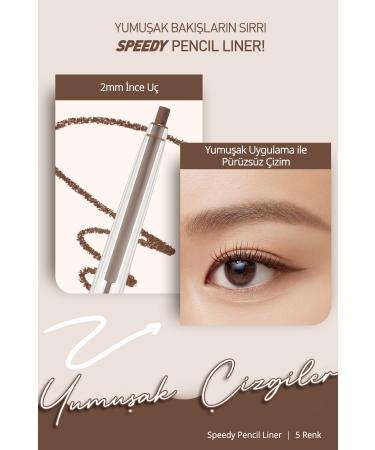 PERIPERA Waterproof Easy-to-Use Eyeliner Peripera Speedy Pencil Liner (2 Neutral Brown) - Buy Online on GoSupps.com