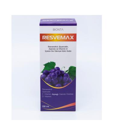 RESVEMAX 150 ml Liquid Food Supplement Containing Resveratrol Quercetin Acerola Vitamin C Vitamin D