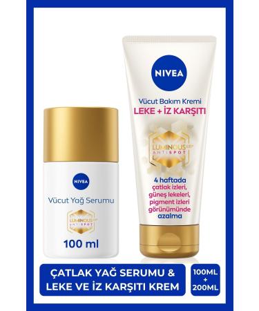 NIVEA Luminous630 Anti-Stretch Oil Serum 100ml and Anti-Spot Body Care Cream 200ml X2 Pieces