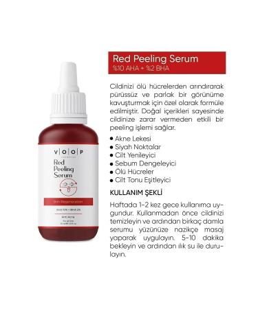 VOOP Red Peeling Serum 30 ml | Skin Tone Equalizer and Renewer | Aha %2 Bha - Buy Online on GoSupps.com