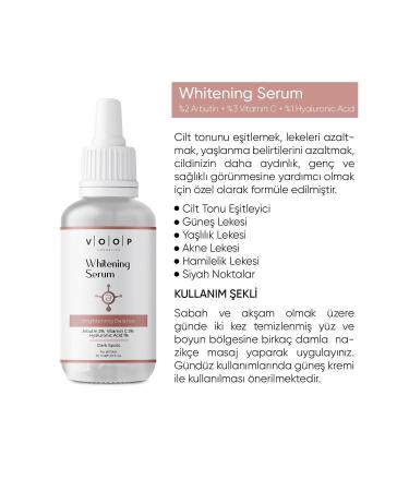 VOOP Whitening Tone Equalizing Whitening Serum 30 ml | 2% Arbutin 3% Vitamin C 1% Hyaluronic Acid - Buy Online on GoSupps.com