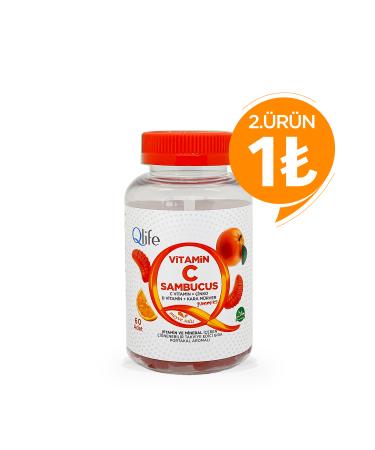 Qlife Vitamin C Sambucus Gummies Chewable 60 Pieces