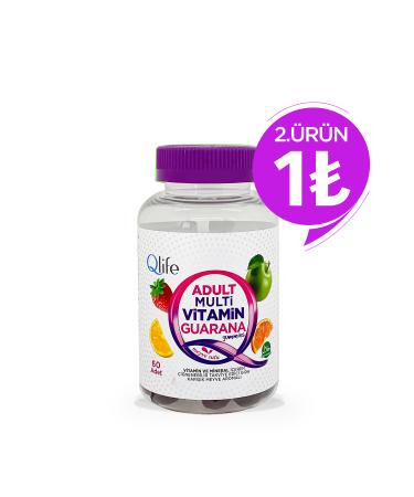 Qlife Adult Multivitamin Guarana Gummies Chewable 60 Pieces