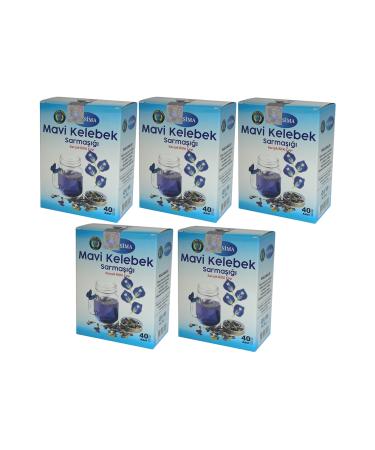 Nursima Blue Butterfly Ivy Mixed Herbal Tea 40' Filtering Bags 5 Boxes