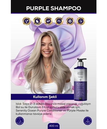 Serenity Ocean PURPLE SHAMPOO 400 ML SET (SHAMPOON-CREAM-MASK) - Buy Online on GoSupps.com
