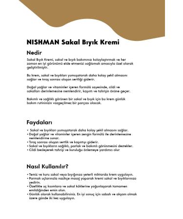 NISHMAN Beard and Moustache Care Cream 200 ml - Buy Online on GoSupps.com