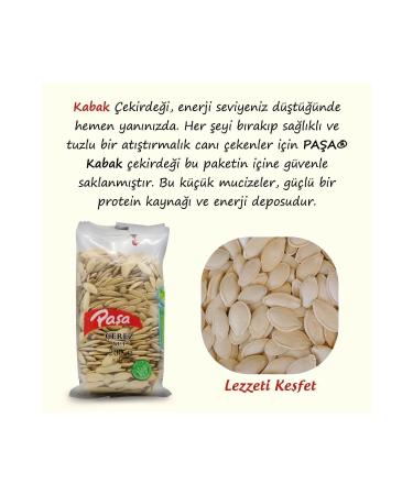 Pasha Nuts Roasted Pumpkin Seeds 200 gr X 5 Pieces (TRANSPARENT PACKAGE - TOTAL 1 KG) - Buy Online on GoSupps.com