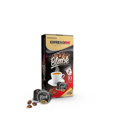 ESPRESSOMM Premium Black Aluminum Capsule Coffee Compatible with Nespresso Machines (1 Pack - 10 Capsules)