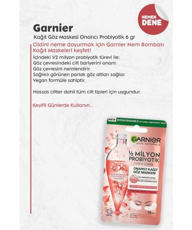 Garnier Repair Probiotic Eye Mask X 5 and Micellar Makeup Remover Water - Buy Online on GoSupps.com