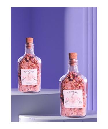 MUMYABI 3 Plants 3 Oils 3 Rock Salt Natural Mineral Rose-Violet-Lavender Oil Bath Peeling 360 gr - Buy Online on GoSupps.com