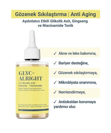 ROSSMANN GLYC- ALRIGHT - Pore Tightening Anti-Spot Tonic for All Skin Types (200 ml)