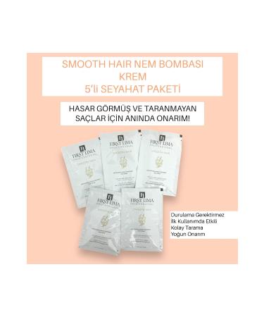 First Lima Professional Smooth Hair Moisture Bomb Cream Travel Pack Instant Repair for Dry and Damaged Hair 5 * 15 ml