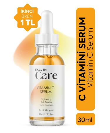 FALL IN CARE Vitamin C Brightening and Anti-Spot Tone Equalizing Skin Care Serum Ascorbic Acid 30 ml