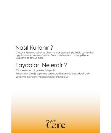 FALL IN CARE Vitamin C Brightening and Anti-Spot Tone Equalizing Skin Care Serum Ascorbic Acid 30 ml - Buy Online on GoSupps.com