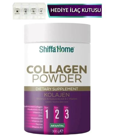 Shiffa Home Type-1-2-3 Hydrolyzed Collagen-(Glutathione & Hyaluronic Acid & Vitamin C) 300 Gr