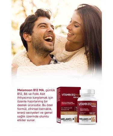 Melamoon B12 B6 and Folic Acid: Nervous System Pregnant Women and Hematopoiesis Support 1000mcg - Buy Online on GoSupps.com