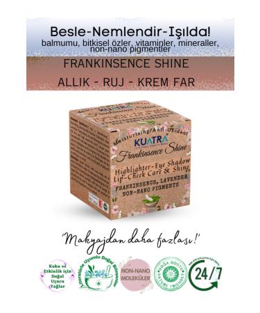 Kuatra Frankinsence Shine Moisturizing Antioxidant Luminous Blush-Lipstick-Eyeshadow 'natural content'