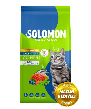 Solomon Adult Salmon Super Premium Cat Food 9 Kg - Hypoallergenic - Low Grain