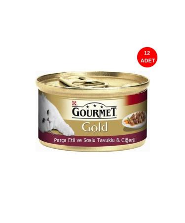 teknotrust Gold Piece Meat Chicken Liver Cat Wet Food 85 gr 12 Li