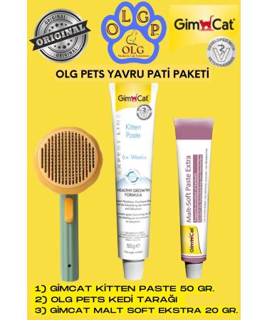 teknotrust Kitten Paw Package (Gimcat Kitten Paste Gimcat Malt Soft Extra Olg Pets Cat Comb)