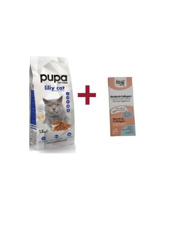 Pupa Sterilized Cat Food 1.5 kg + Collagen for Cats 50 ml