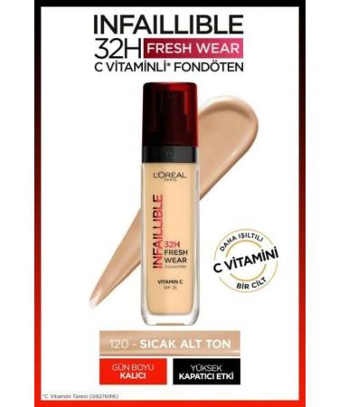 L'Oreal Paris L'Or al Paris Infaillible 32H Fresh Wear Vitamin C Foundation - 120 Golden Vanilla