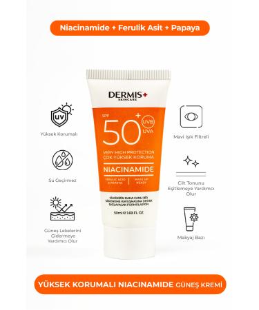 DERMIS PLUS 50spf Sunscreen - Anti-Stain Tone Equalizer and Makeup Base Effective - niacinamide - Buy Online on GoSupps.com