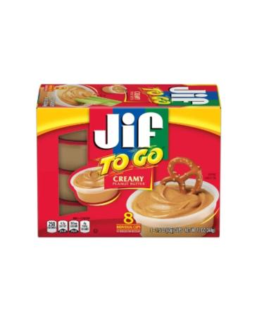 Jif To Go Creamy Peanut Butter 8 Individual Cups 43gX8 344 gr