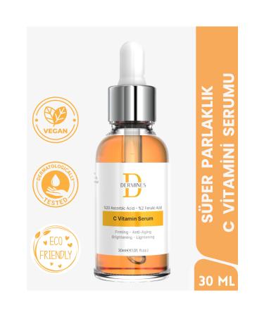 Dermines Brightening and Tone Equalizing Vitamin C Serum 30 ml ( Ascorbic Acid & Ferulic Acid )