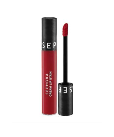 Sephora Beauty Cream Lip Stain Smudge-proof Velvet Finish Lipstick Matte Liquid Lipstick 128 Fancy Raspberry (5 ml)
