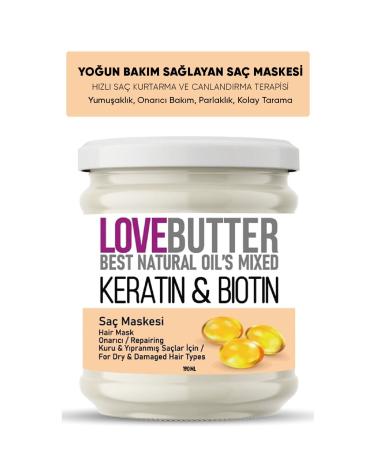 LOVE BUTTER Keratin & Biotin Repair Hair Mask for Dry and Damaged Hair