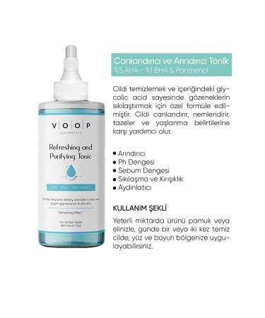 VOOP Revitalizing & Purifying Toner 200 ml | Aha - Bha Glycolic Acid & Panthenol - Buy Online on GoSupps.com