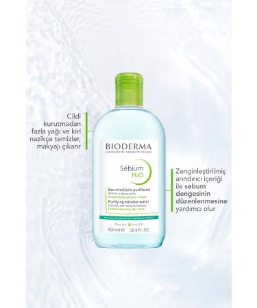Bioderma Sebium H2o Face and Make-up Cleansing Water 500 ml X 2 Pieces - Buy Online on GoSupps.com