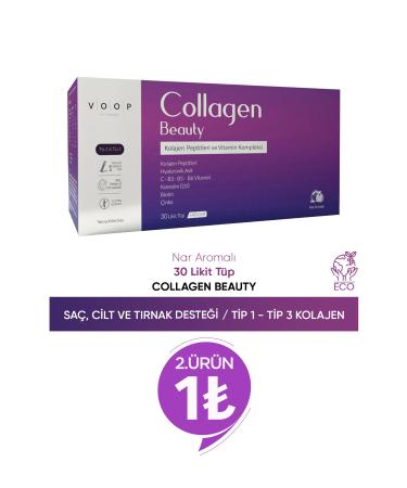 VOOP Collagen Beauty High Bioactive Hydrolyzed Collagen 0 Pure And Natural - 30 Tubes