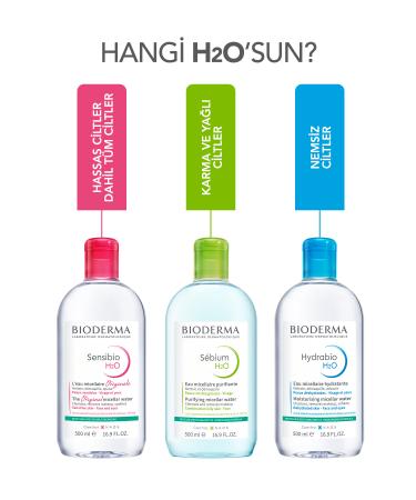 Bioderma Sebium H2o Face and Make-up Cleansing Water 500 ml X 2 Pieces - Buy Online on GoSupps.com