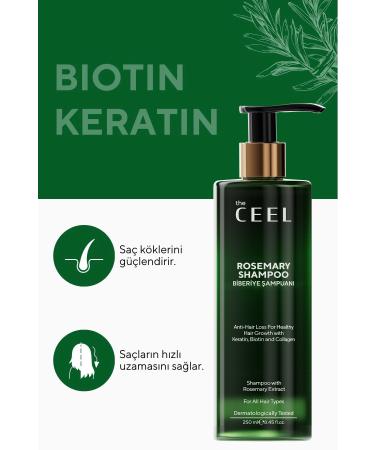 The Ceel Rosemary Shampoo Anti-Hair Loss and Helps Fast Growth Keratin Biotin and Collagen Essence 250 ml - Buy Online on GoSupps.com