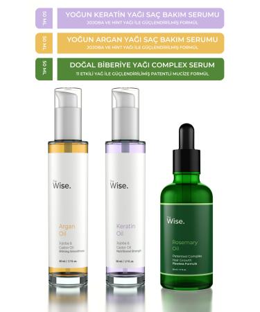 Wise Rosemary Complex Argan Oil and Keratin Oil Hair Care Serum Advantageous 3-Piece Set Full Protection