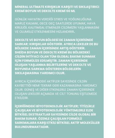 Sheida Mineral Ultimate Anti-Wrinkle & Lifting Neck & Decollete Cream 60ml - Buy Online on GoSupps.com