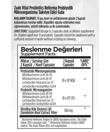 Zade Vital PROBIOTIC REFORM 10 BILLION BACTERIA - Buy Online on GoSupps.com