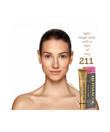 Dermacol Dermacom Make Up Foundation 211 Long-Lasting Waterproof Full Coverage Liquid Foundation Spf 30