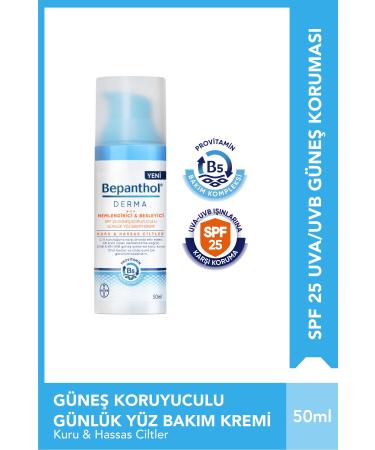 Bepanthol Derma Moisturizing & Nourishing Spf25 Sunscreen Daily Face Care Cream - Dry Sensitive