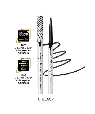CLIO Waterproof Fine-Tipped Eyeliner CLIO Sharp So Simple Waterproof Pencil Liner (01 Black)