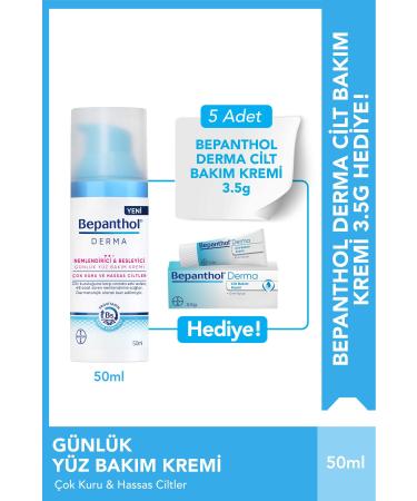 Bepanthol Derma Face Care Cream 50 ml 5 Pieces Skin Care Cream 3.5 G