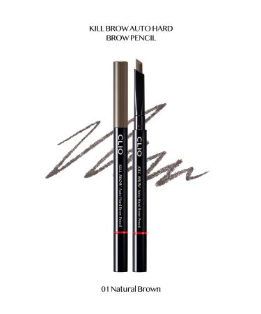 CLIO Fine Hexagonal Tip Eyebrow Pencil Clio Kill Brow Auto Hard Brow Pencil (01 Natural Brown)
