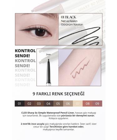 CLIO Waterproof Fine-Tipped Eyeliner CLIO Sharp So Simple Waterproof Pencil Liner (01 Black) - Buy Online on GoSupps.com