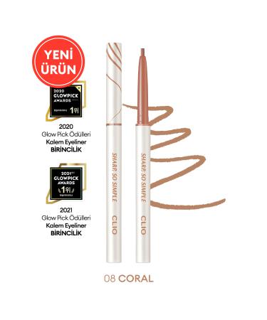 CLIO Waterproof Fine-Tipped Eyeliner CLIO Sharp So Simple Waterproof Pencil Liner (008 Coral)
